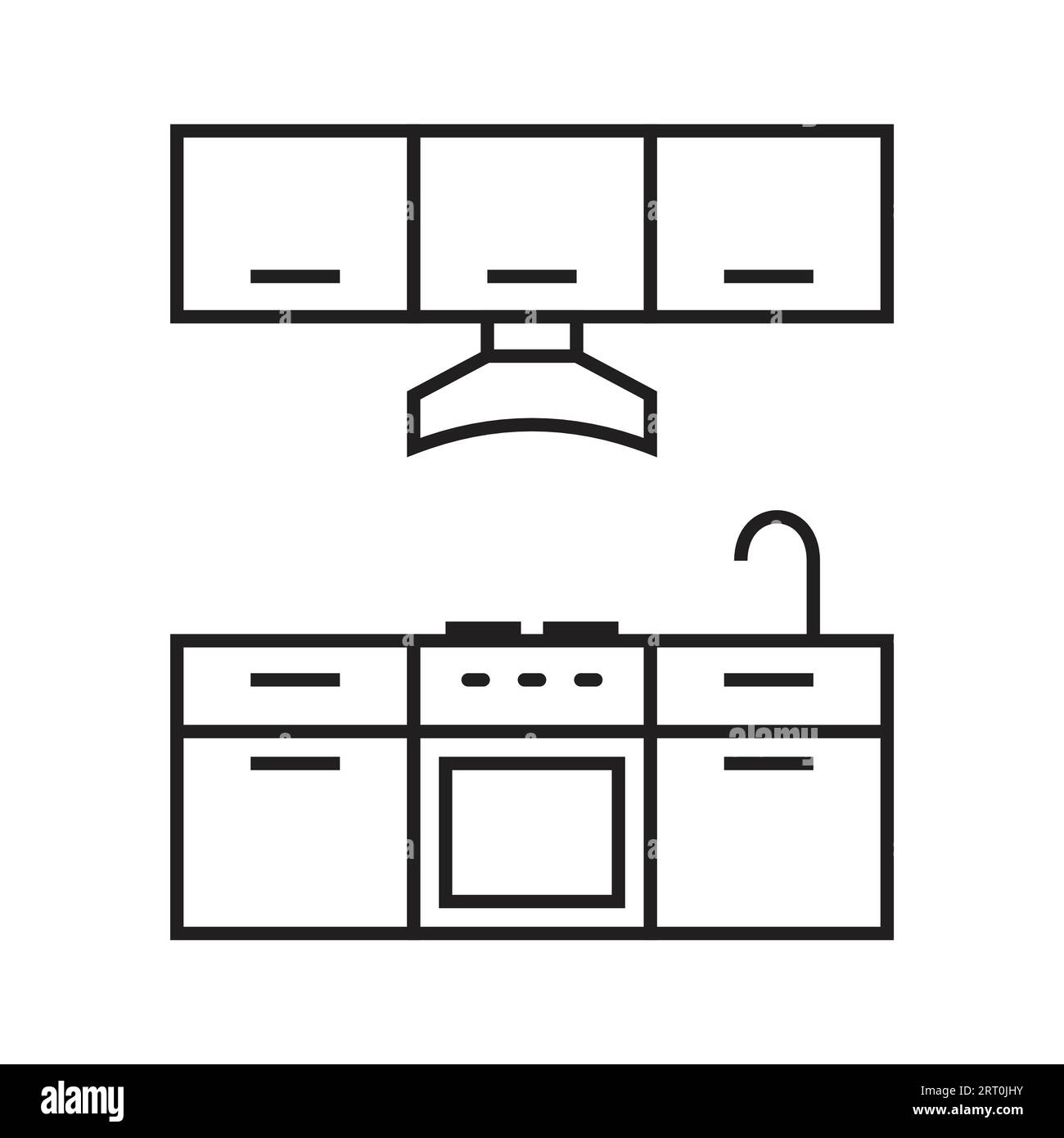 Heim Küche Kamin Wasserhahn Schrank Icon editierbarer Hub Stock Vektor