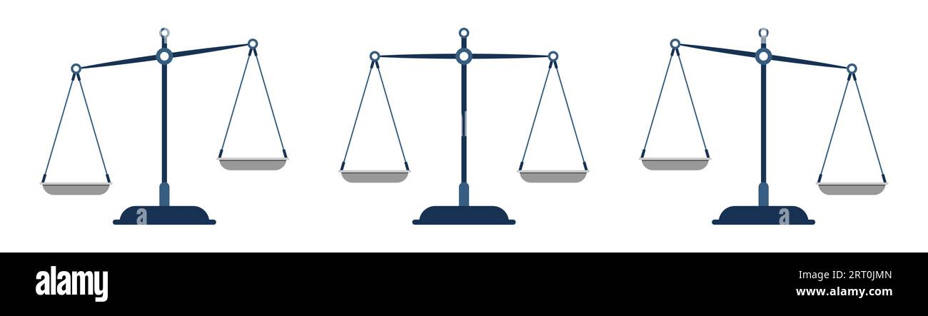 Waage libra Balance flaches Design drei verschiedene Varianten Stock Vektor