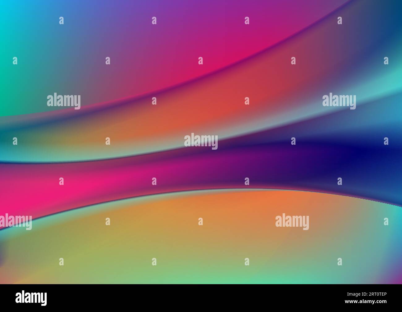 Farbenfrohes, leuchtendes, abstraktes Grafikdesign mit fließenden, fließenden Wellen in Neon. Weicher, unscharfer, welliger Hintergrund. Vektorillustration Stock Vektor