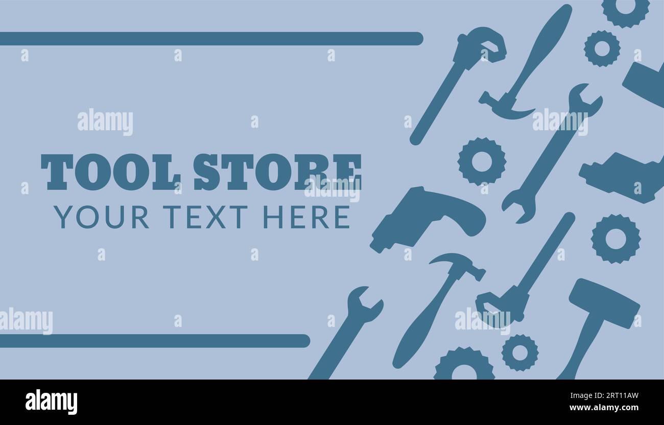 Werkzeugladen, Visitenkarte mit Kopierraum-Vektor Stock Vektor