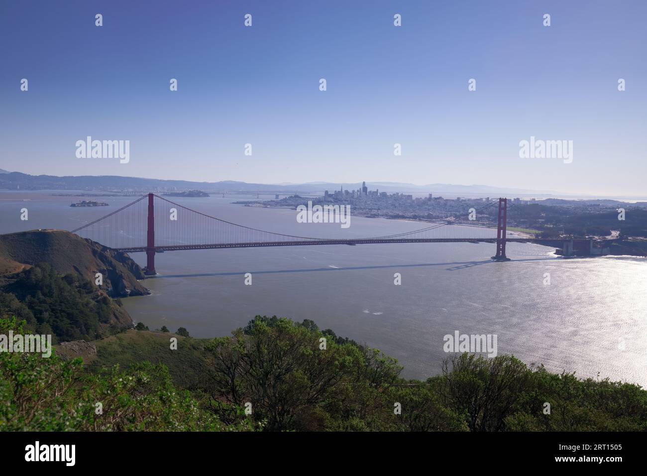 Panoramablick auf die Golden Gate Bridge Stockfoto