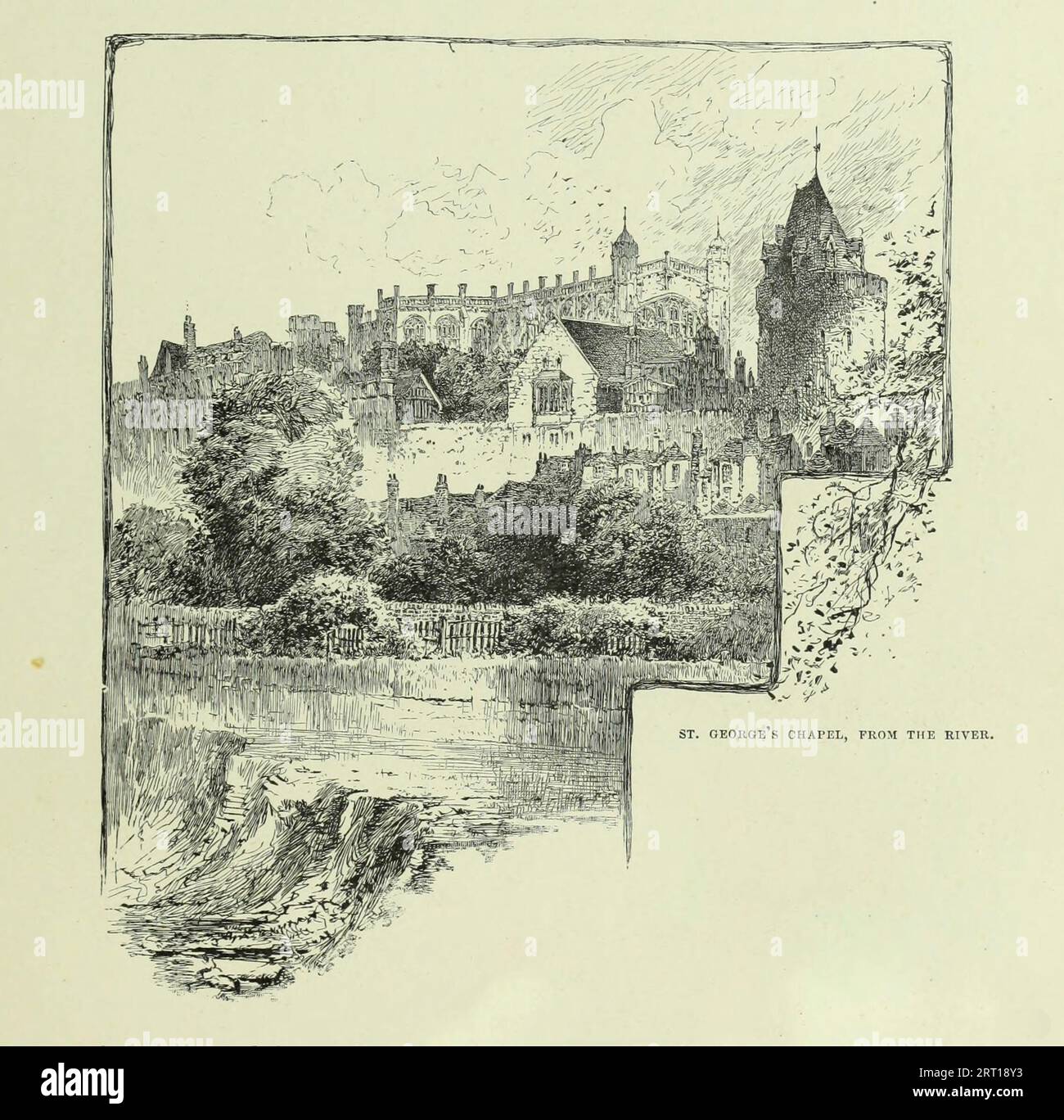 ST. GEORGE's CHAPEL, WINDSOR from the River aus dem Buch Cathedrals, Abbeys and Churches of England and Wales : Descriptive, Historical, Pictorial von Bonney, T. G. (Thomas George), 1833-1923; Publisher London : Cassell 1890 Stockfoto