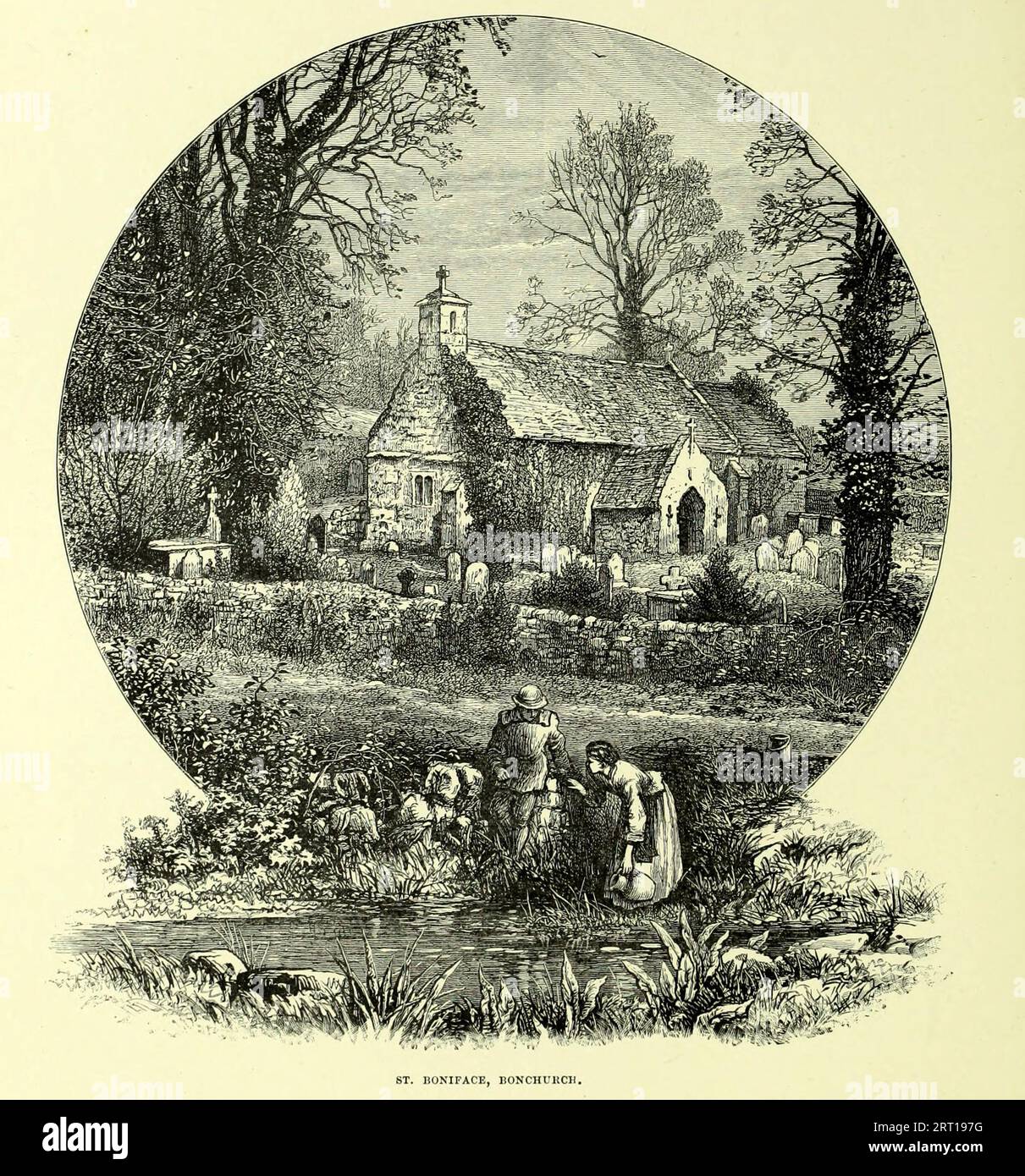 ST. BONIFACE, BONCHURCH ST. LAWRENCE UND BONCHURCH; PERIVALE; BEMERTON. EIN PAAR KLEINE KIRCHEN. Aus dem Buch Cathedrals, Abbeys and Churches of England and Wales : Descriptive, Historical, Pictorial von Bonney, T. G. (Thomas George), 1833-1923; Publisher London : Cassell 1890 Stockfoto