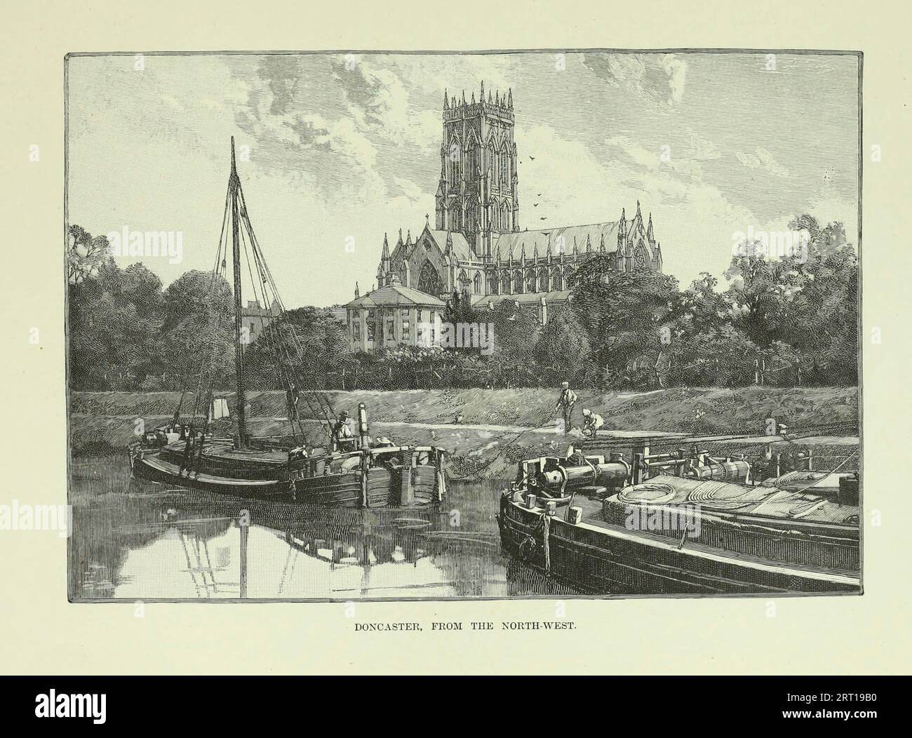 Doncaster ist eine Stadt in South Yorkshire, England. Benannt nach dem River Don, aus dem Buch Cathedrals, Abbeys and Churches of England and Wales : Descriptive, Historical, Pictorial von Bonney, T. G. (Thomas George), 1833-1923; Publisher London : Cassell 1890 Stockfoto