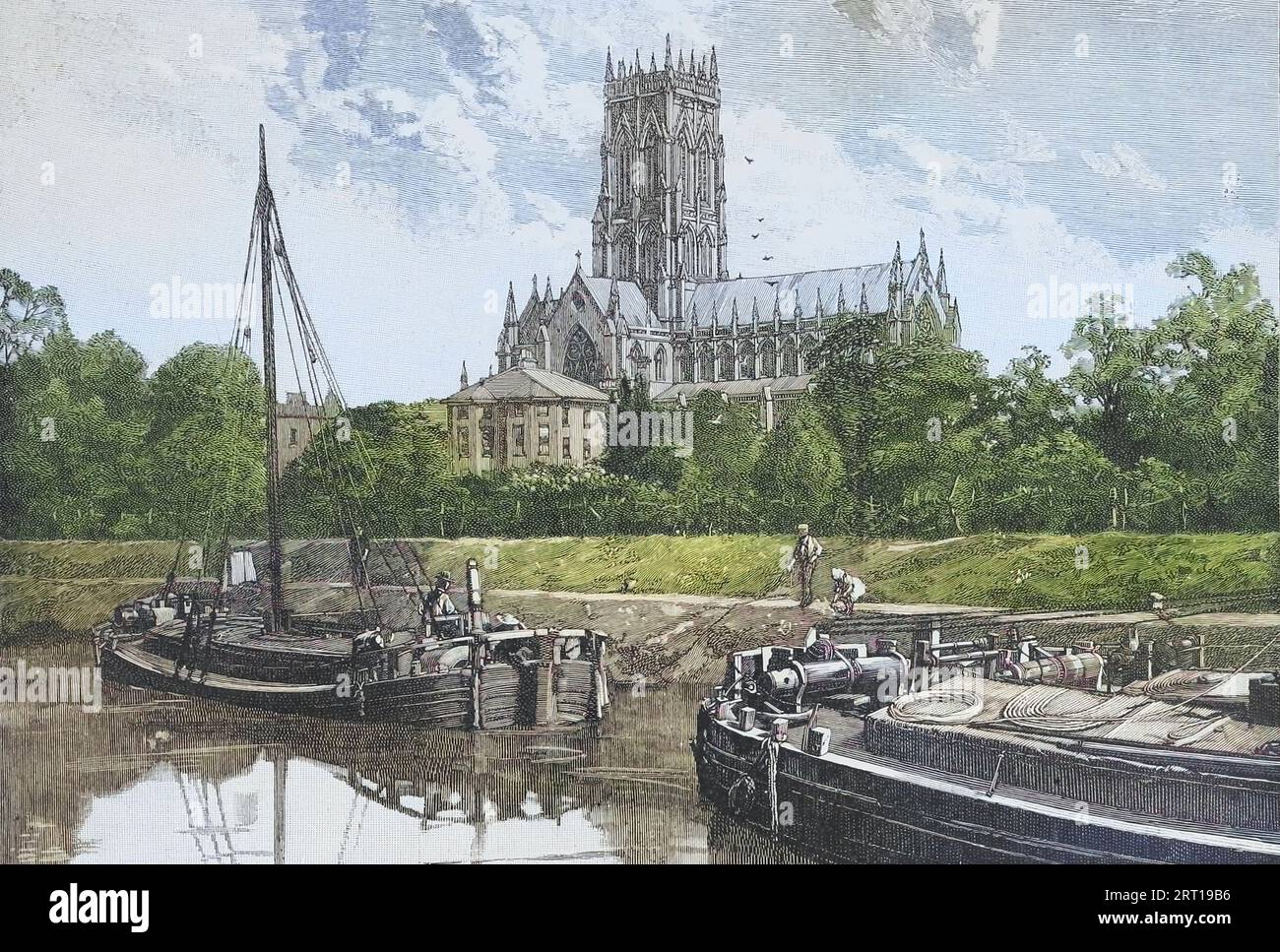 Doncaster ist eine Stadt in South Yorkshire, England. Benannt nach dem River Don, aus dem Buch Cathedrals, Abbeys and Churches of England and Wales : Descriptive, Historical, Pictorial von Bonney, T. G. (Thomas George), 1833-1923; Publisher London : Cassell 1890 Stockfoto