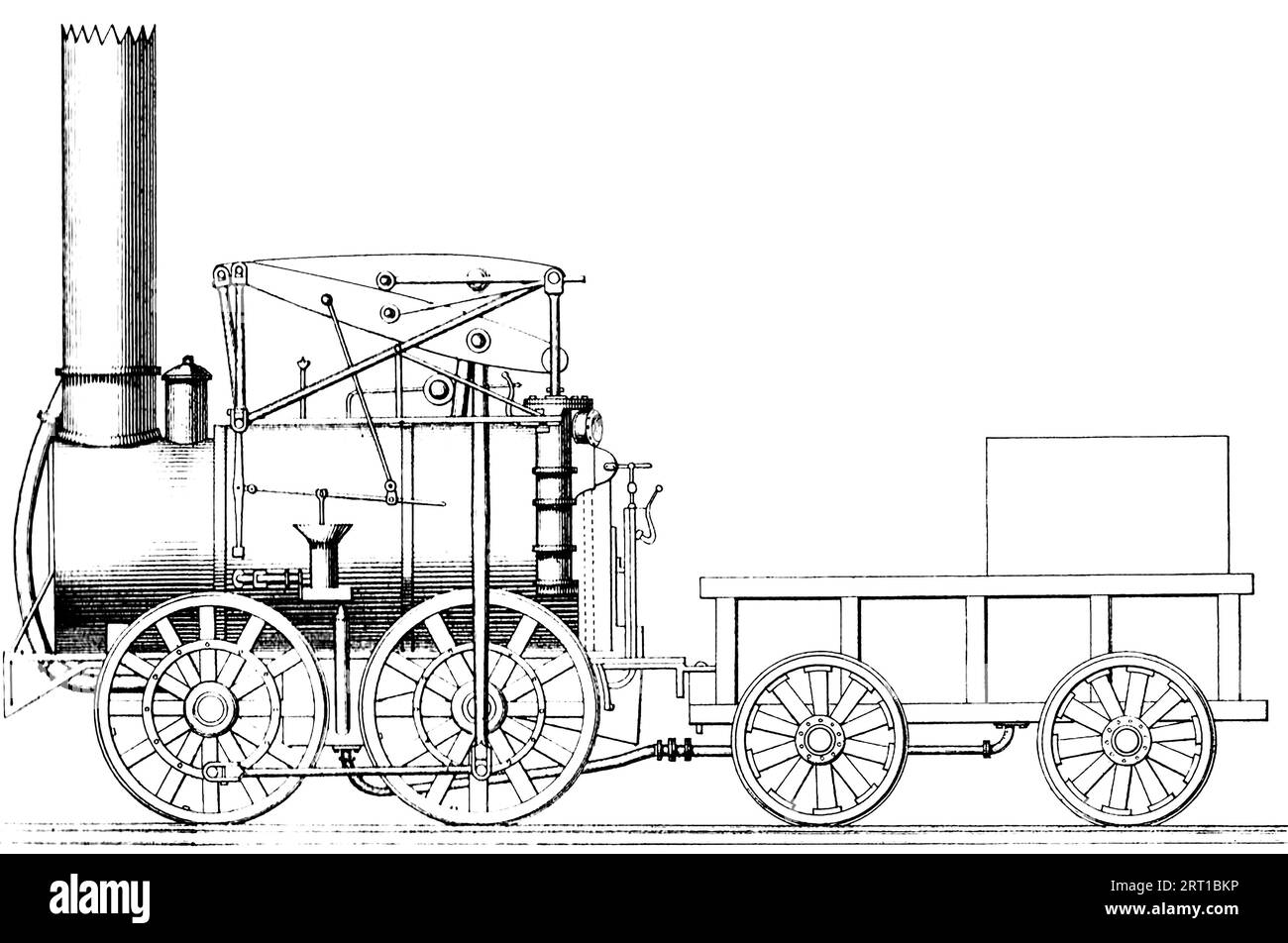 Die Stourbridge Lion war eine Eisenbahndampflokomotive. Es war die erste im Ausland gebaute Lokomotive, die in den Vereinigten Staaten betrieben wurde, und eine der ersten Lokomotiven, die außerhalb Großbritanniens betrieben wurde. Seinen Namen verdankt er dem auf der Vorderseite bemalten Löwengesicht und Stourbridge in England, wo er 1829 von der Firma Foster, Rastrick and Company hergestellt wurde Stockfoto