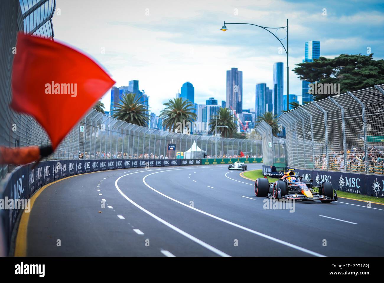 MELBOURNE, AUSTRALIEN, 9. APRIL: Practice 3 steht beim Australian Formula 1 Grand Prix 2022 am 9. April 2022 unter der roten Flagge Stockfoto