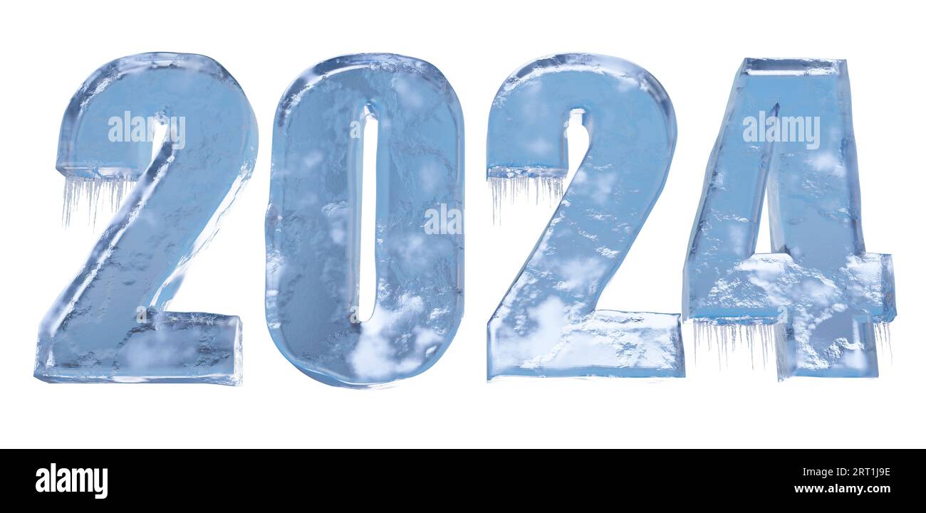 Jahr 2024 aus Eis Stockfoto