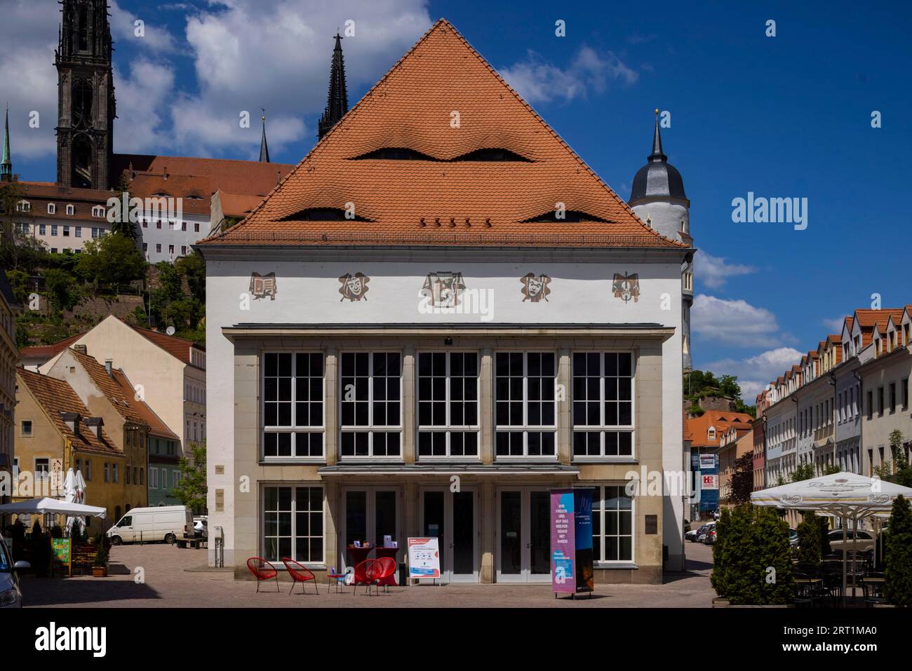 Theater Meissen. Traditionelles Volkstheater in einem alten Gewandhaus mit modernem Café und interdisziplinären Gastaufführungen Stockfoto