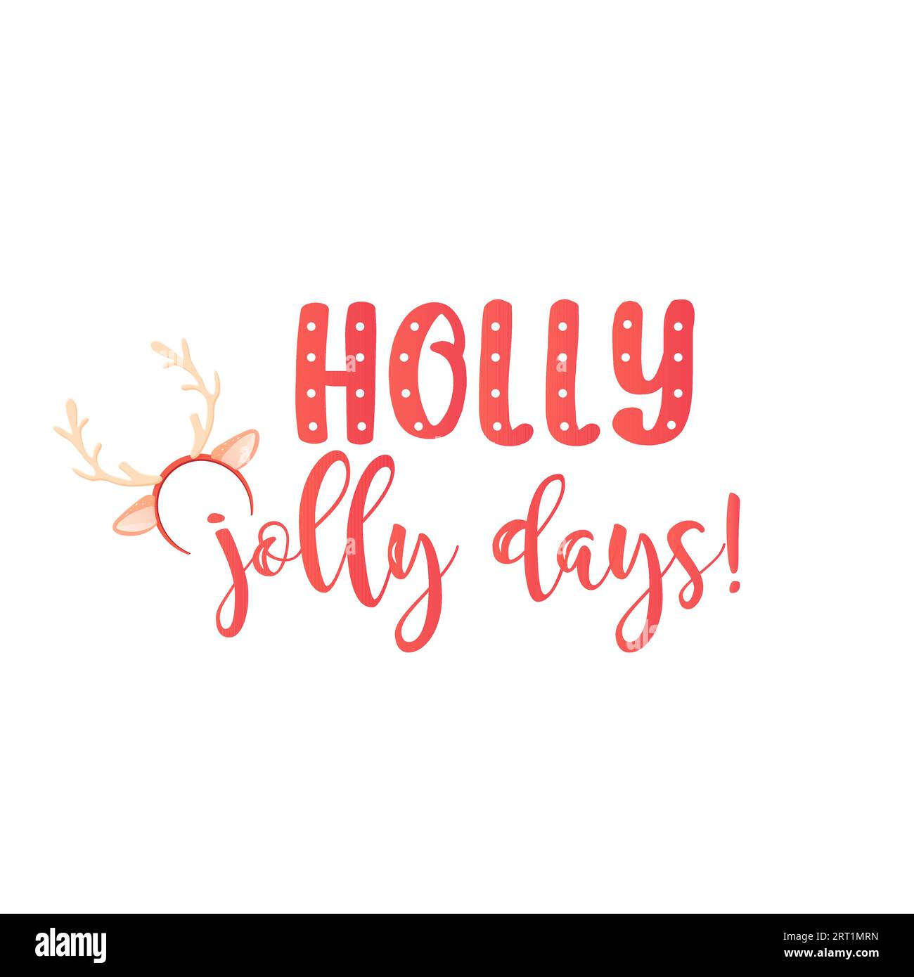 Winteraufschrift, Glückwunsch, Schrift. Holly Jolly, Frohe Weihnachten und Happy New Year Stock Vektor
