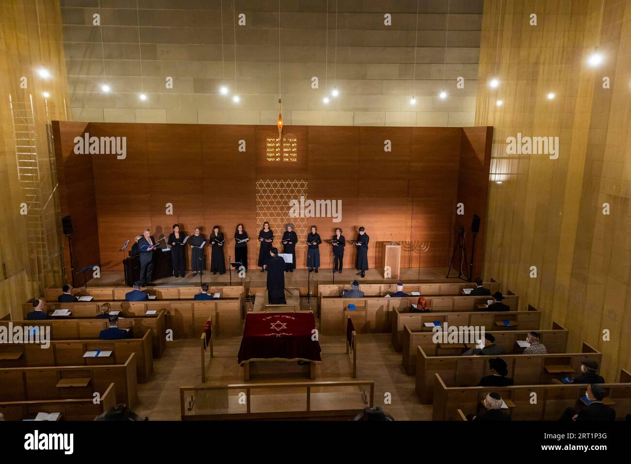 Zeremonie zum 20. Jahrestag der Weihe der Neuen Synagoge Dresden Synagogalchor Stockfoto