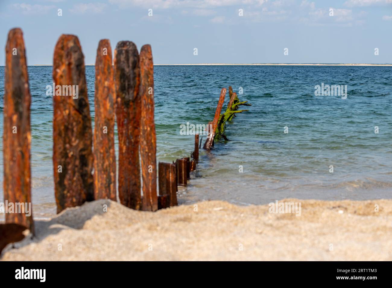 Alte rostige Stahlgrotte in der Nordsee Stockfoto