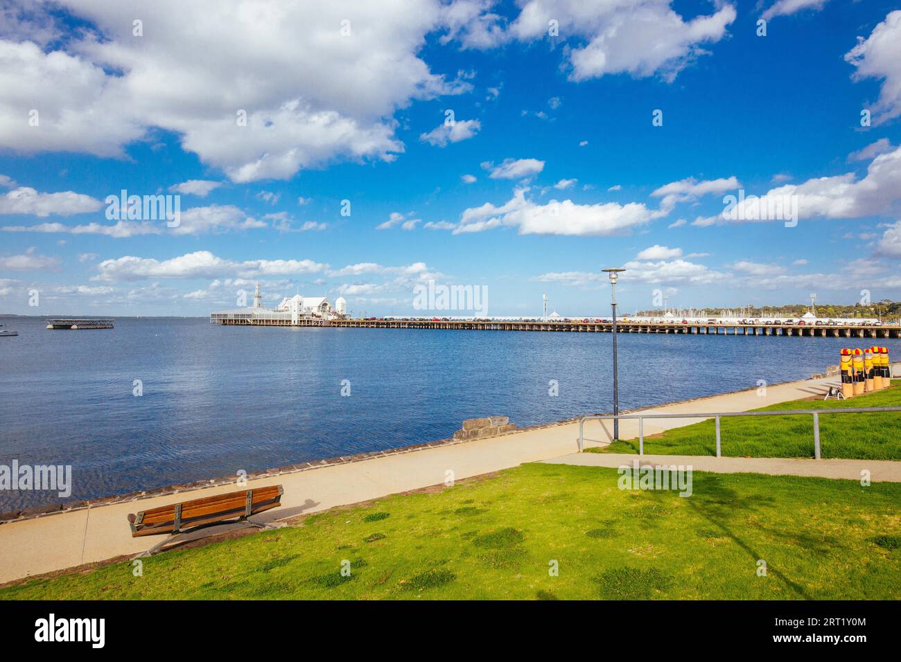 Die Geelong Waterfront an einem heißen Sommerabend in Victoria, Australien Stockfoto