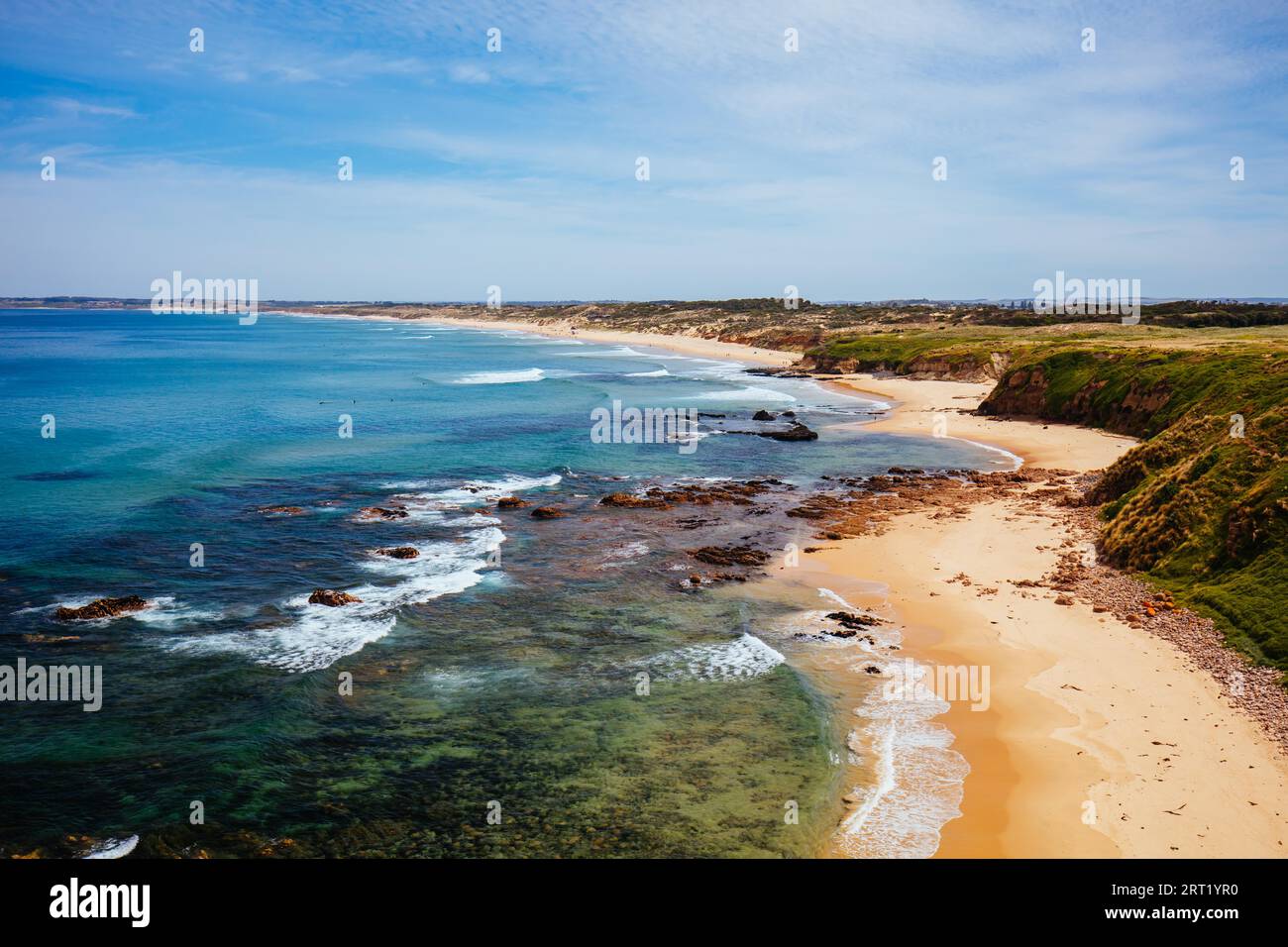 Der berühmte Cape Woolamai Surf Beach und Cowrie Patch Beach auf Phillip Island, Victoria, Australien Stockfoto