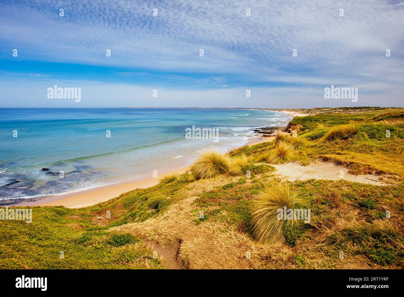 Der berühmte Cape Woolamai Surf Beach und Cowrie Patch Beach auf Phillip Island, Victoria, Australien Stockfoto
