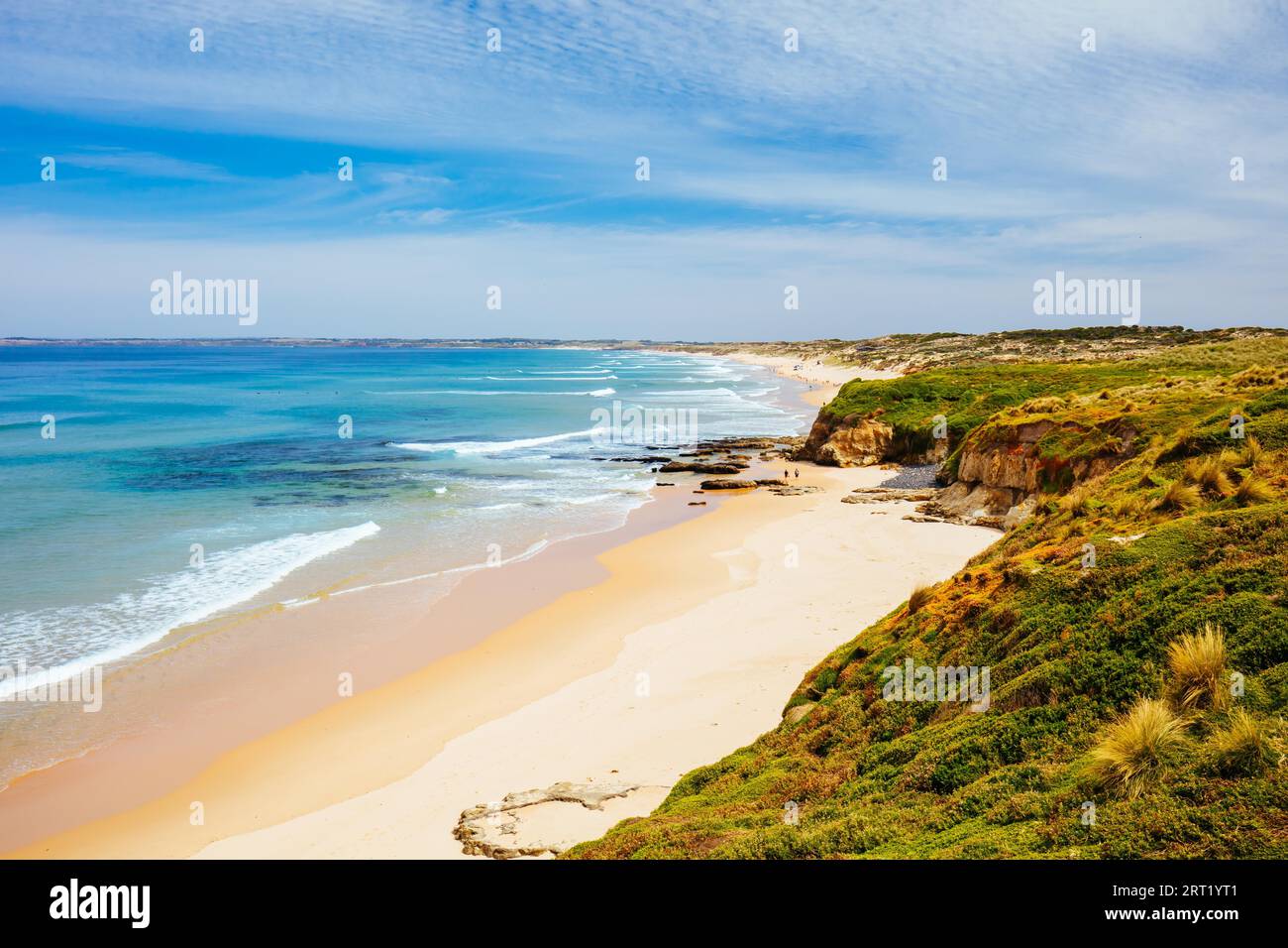Der berühmte Cape Woolamai Surf Beach und Cowrie Patch Beach auf Phillip Island, Victoria, Australien Stockfoto