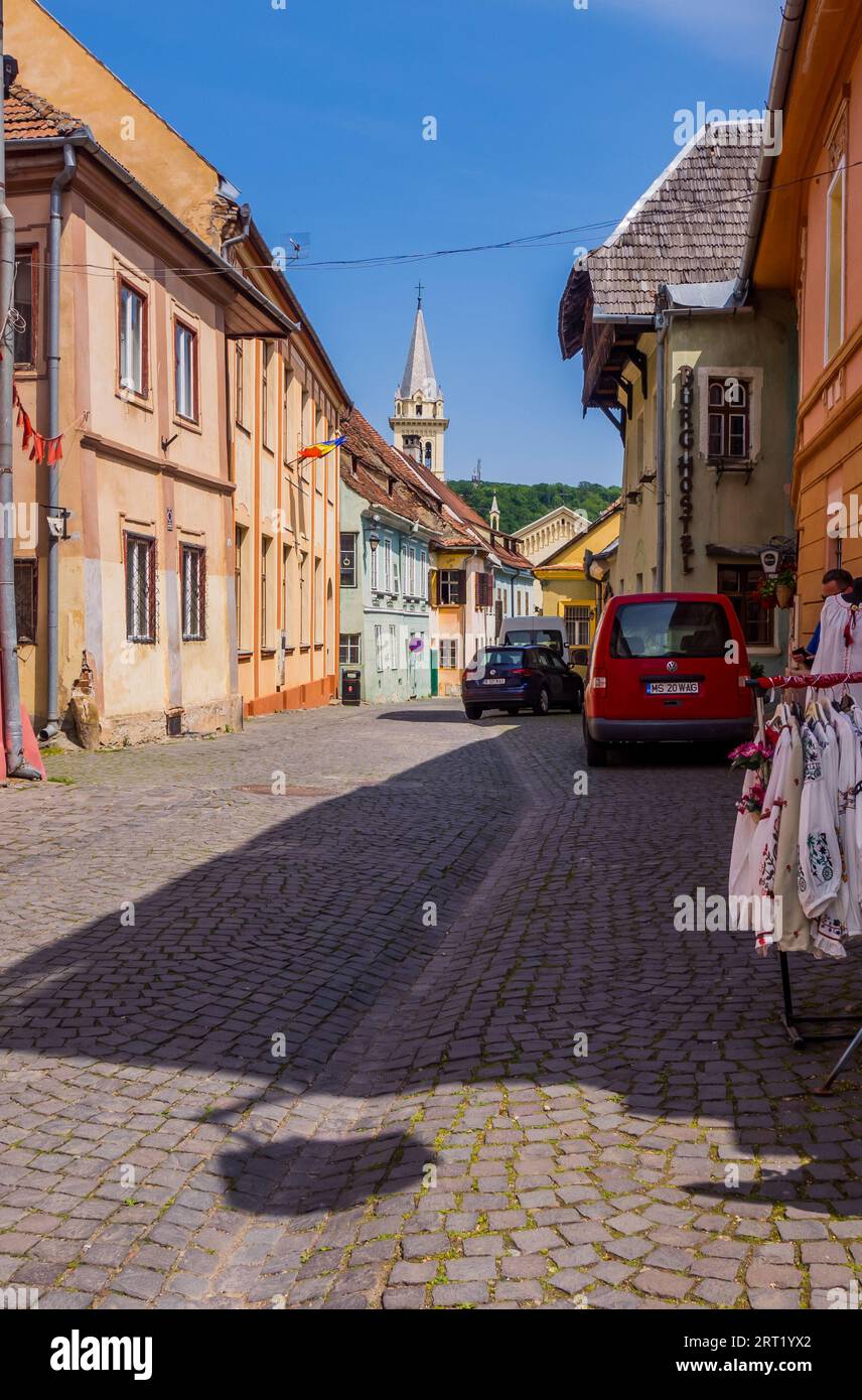 Die wunderschöne Stadt Sighisoara in Transsilvanien, Rumänien Stockfoto
