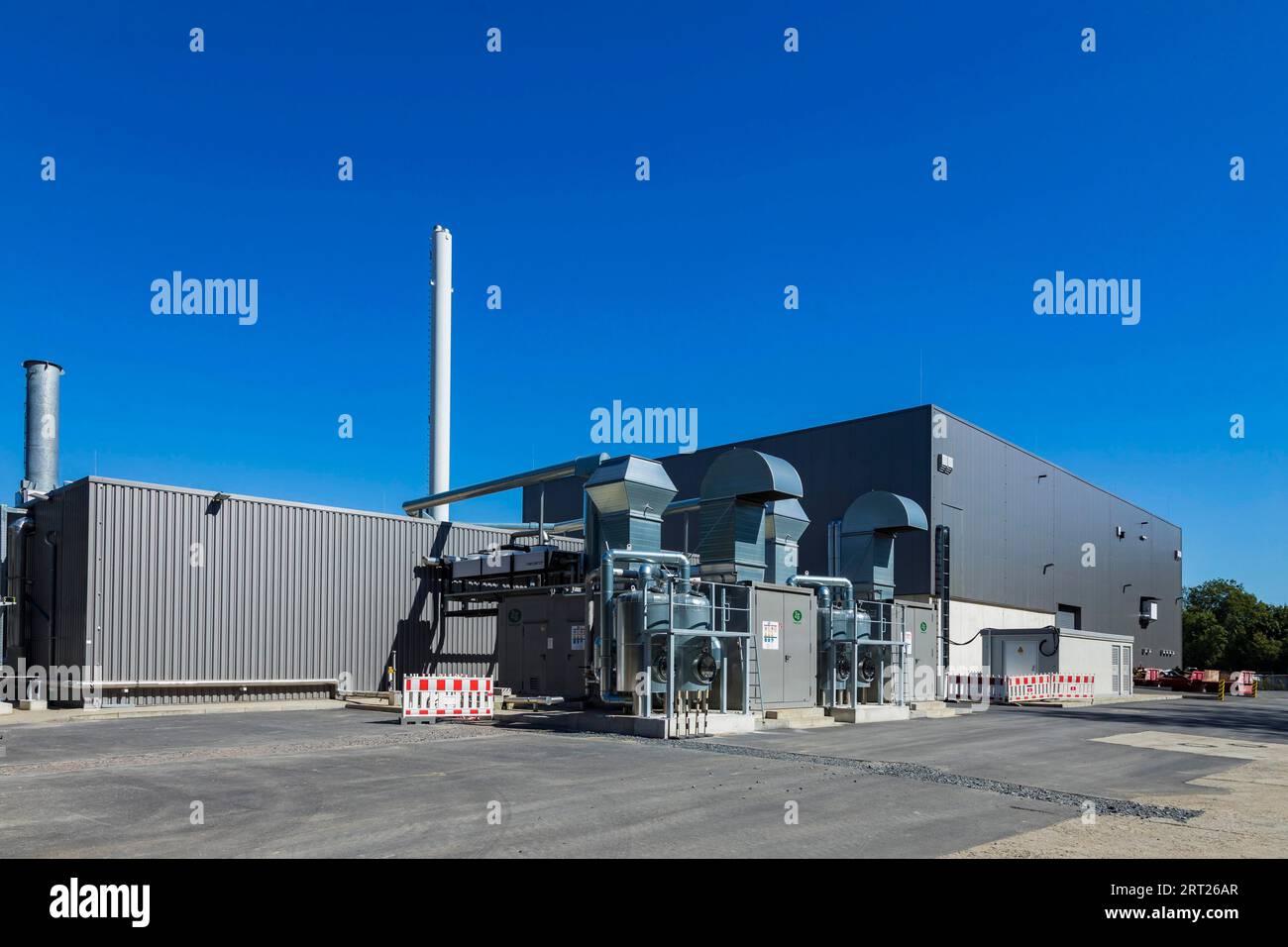 Das 2017 erbaute Gärwerk der MVV Dresden GmbH. Jährlich werden hier 25 000 Tonnen Bioabfall aus Dresden aufbereitet und in Biogas umgewandelt Stockfoto