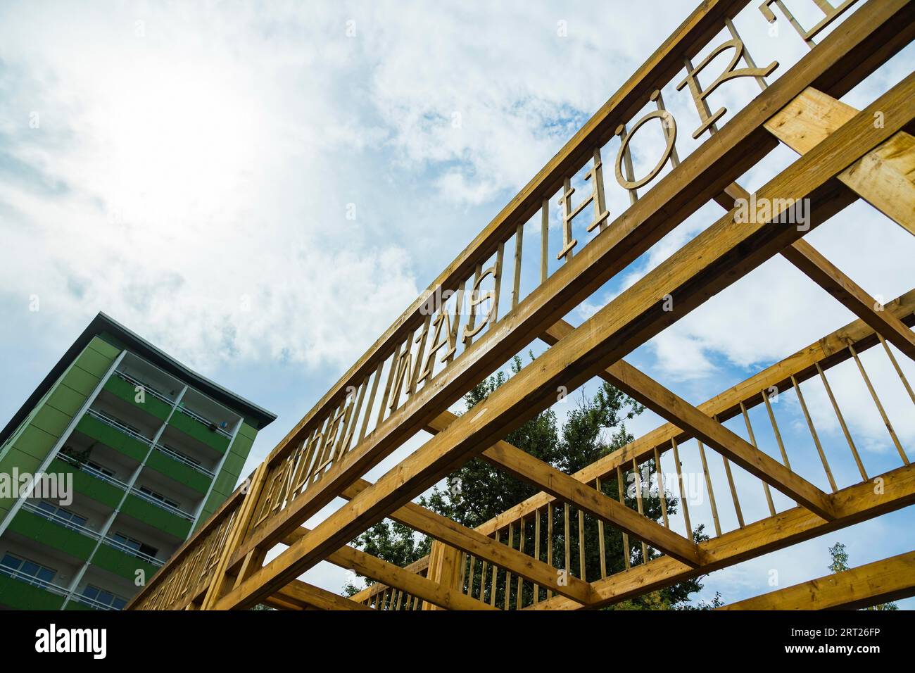 Chemnitz hat große Pläne - es will 2025 zur Kulturhauptstadt Europas werden. Ein wichtiger Schritt auf diesem Weg ist ein großes Kunstprojekt in Stockfoto