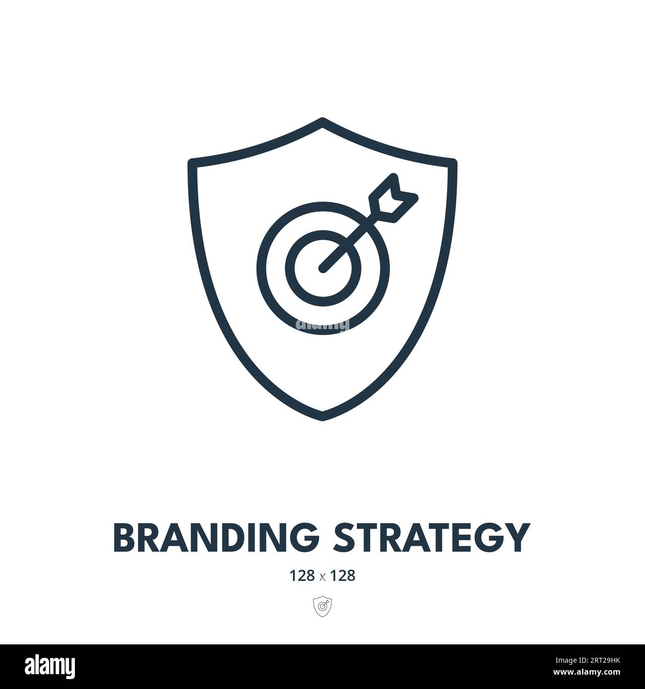 Symbol Für Die Branding-Strategie. Marke, Werbung, Werbeaktion. Bearbeitbare Kontur. Symbol „Einfacher Vektor“ Stock Vektor