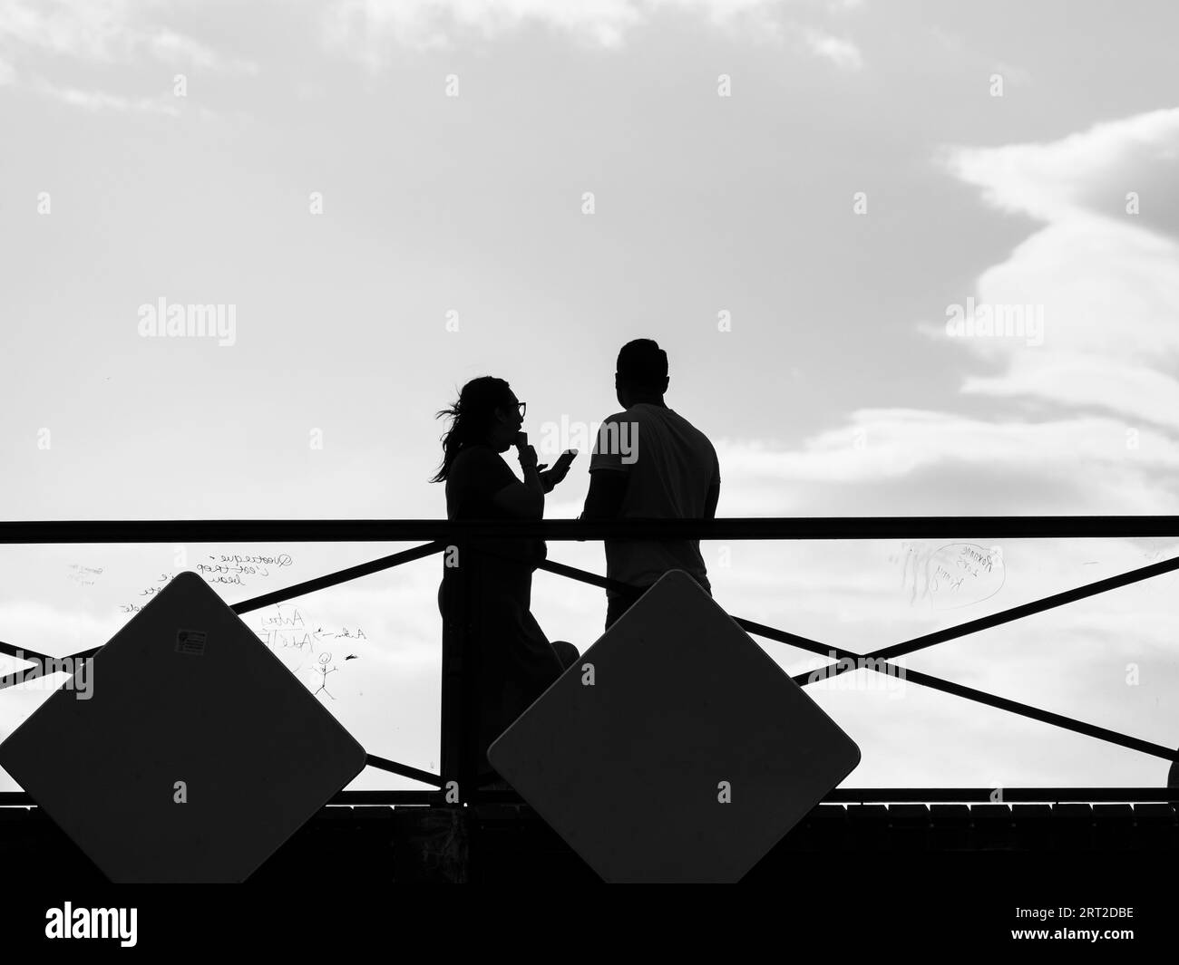 Pont des Arts, Fußgängerbrücke über die seine, Paris, Frankreich, Europa, EU. Stockfoto