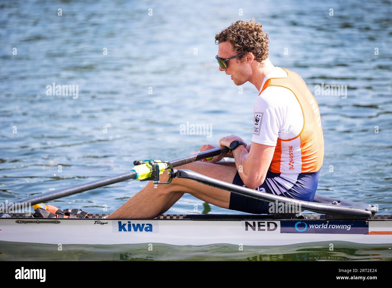 Simon Ruder BELGRAD - Simon van Dorp in Aktion beim 1-Mann-Skiff-Finale am achten ...