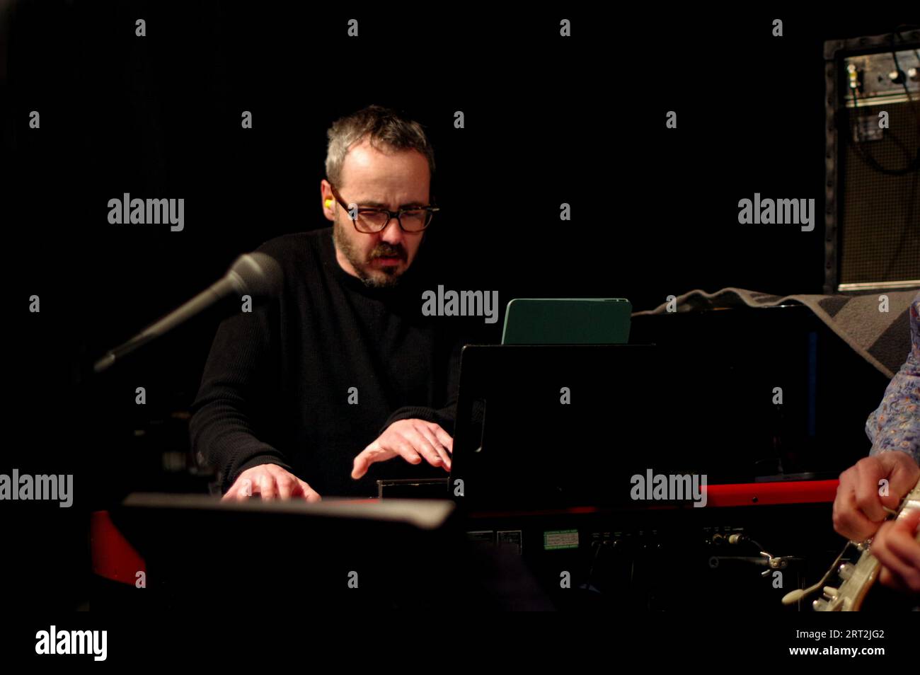 Jim Watson, Ray Russell Quintet, Urdict Jazz Club, Brighton, East Sussex, 18. März 2023. Stockfoto