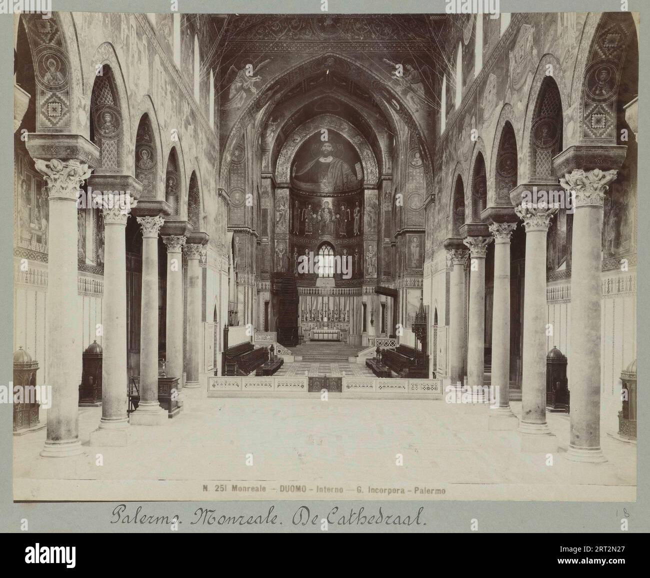 Kathedrale Monreale, normannische Architektur, Palermo, Sizilien. Archivfotografie, 1900, 1900er Jahre, Italien, Vintage Print, Stockfoto