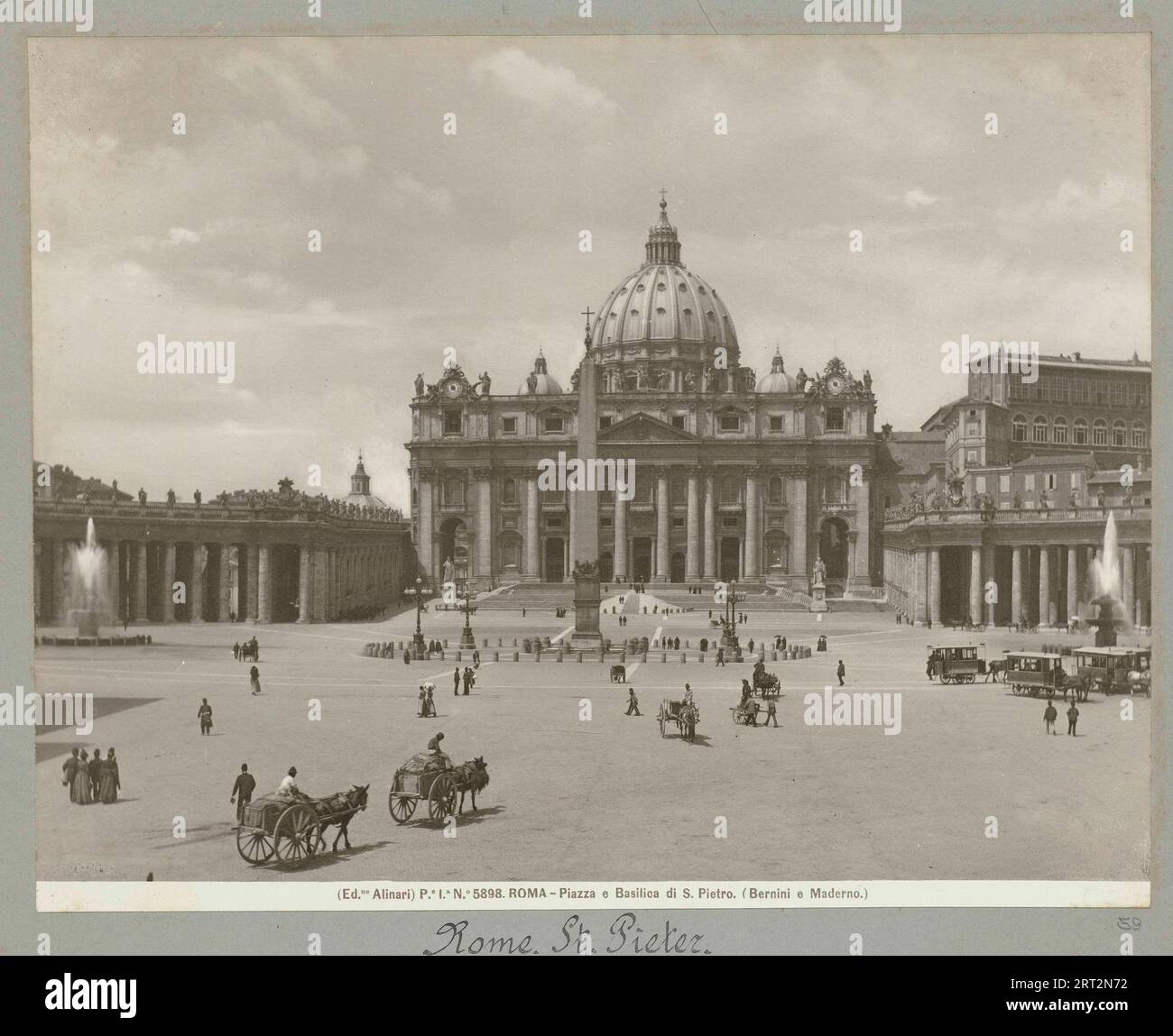 1900, Archivarchiv Fotografie, Rom Foto der 1900er Jahre, Blick auf den Petersdom, außen, Stockfoto