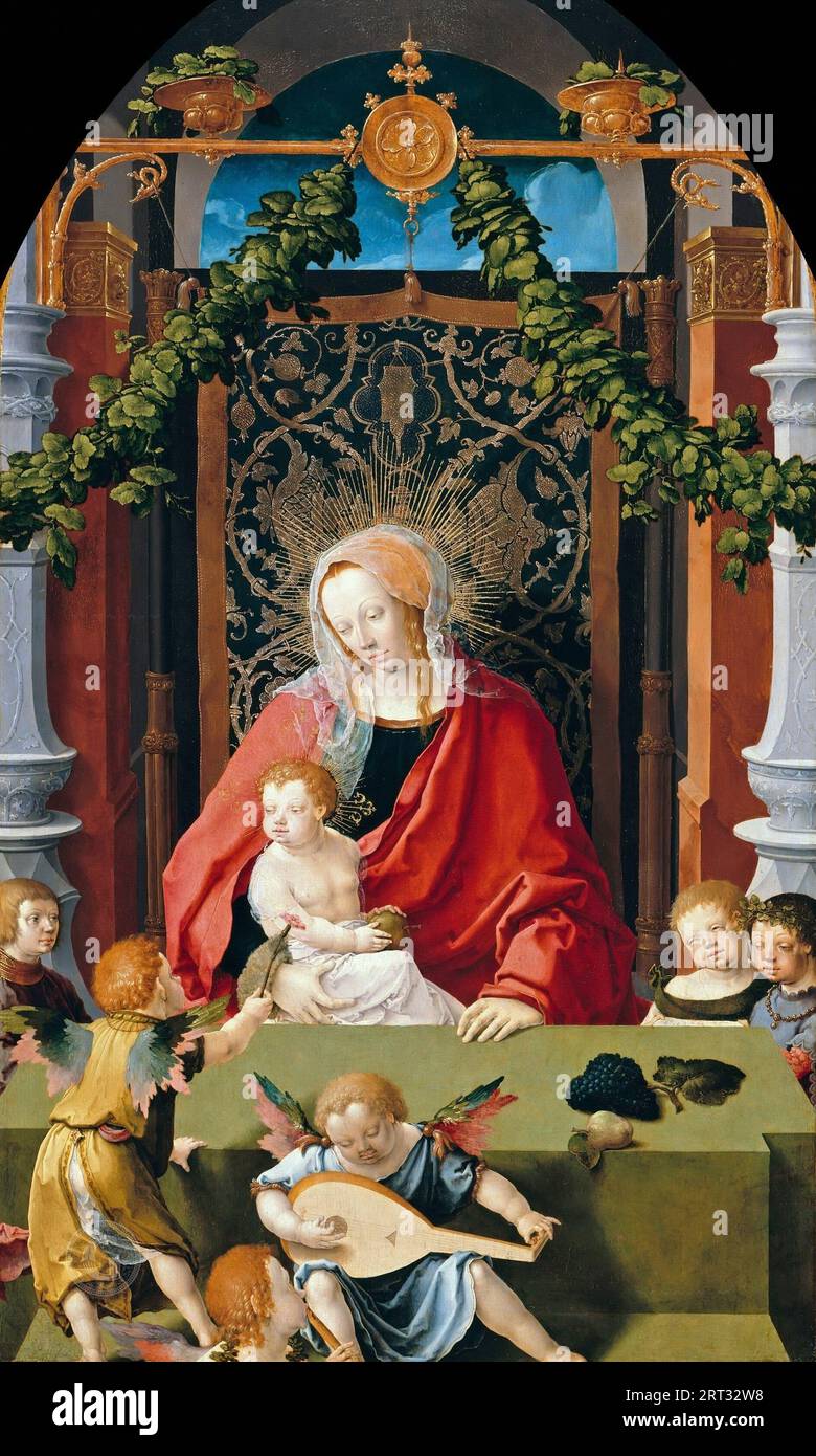 Lucas van Leyden (1494-1533) - Jungfrau und Kind mit Engeln Stockfoto