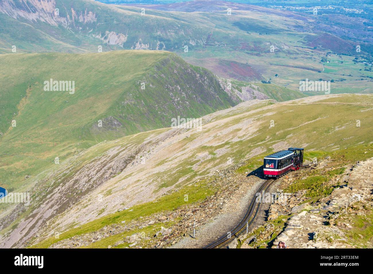 Snowdon Mountain Railway, Eryri National Park (Snowdonia), Wales, Großbritannien Stockfoto