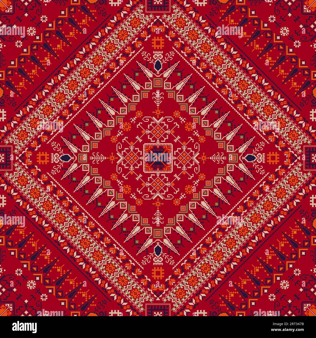 Traditionelles lettisches nahtloses Stickmuster, Vektorillustration Stockfoto