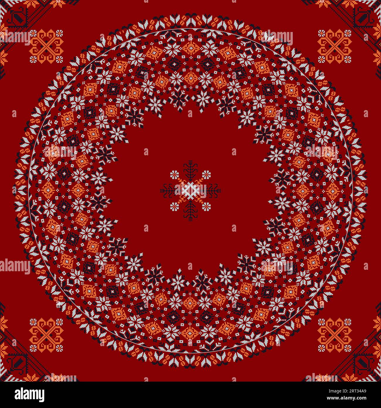 Traditionelles lettisches nahtloses Stickmuster, Vektorillustration Stockfoto