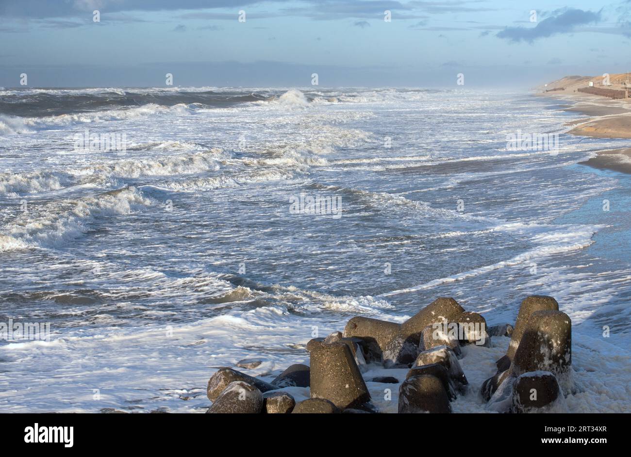 Der Sturm Benjamin wütet auf Sylt 08.01.2019 über Norddeutschland Stockfoto