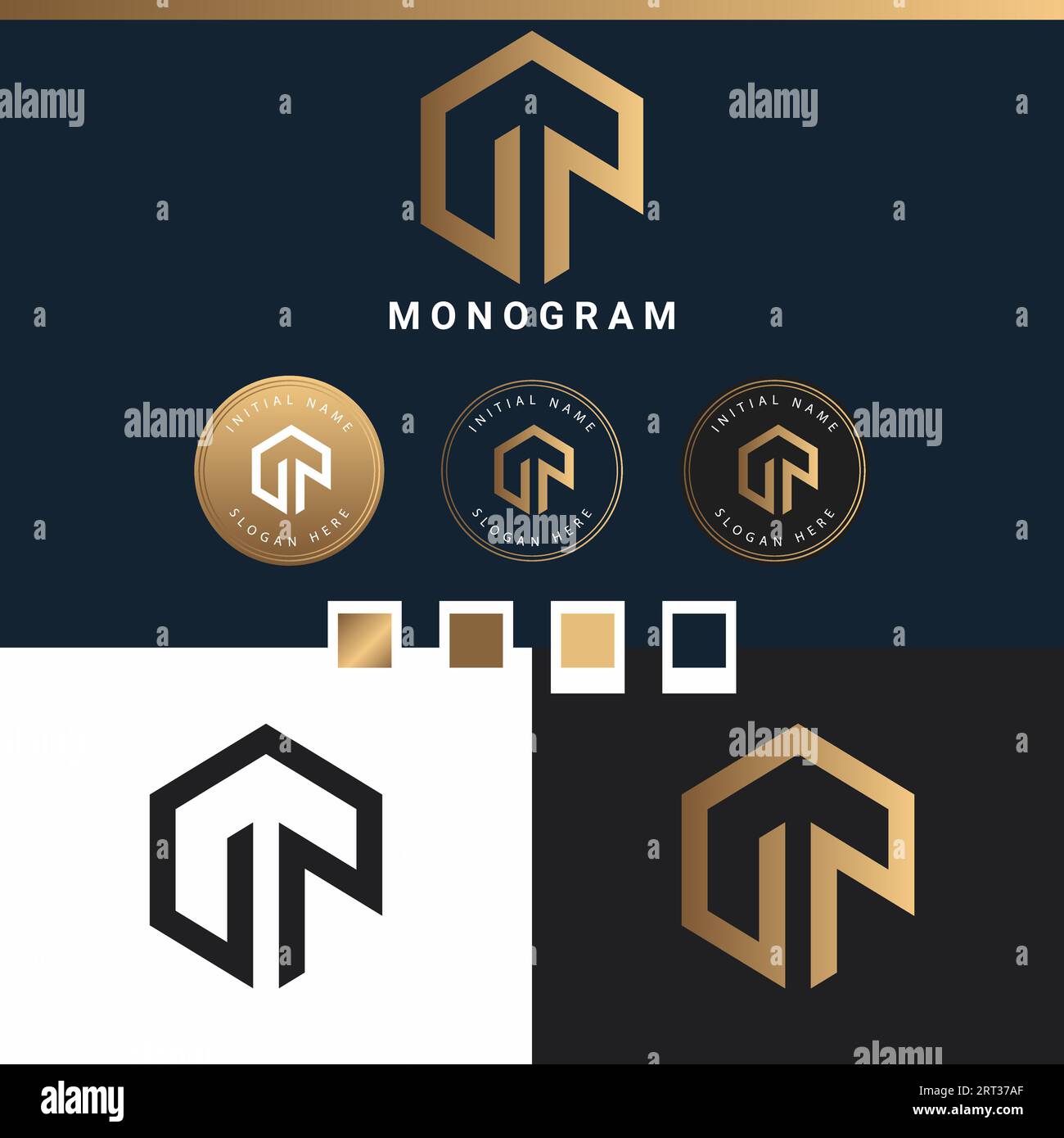 Luxuriöser Anfangsbuchstabe DP oder PD Monogramm Text Letter Logo Design Stock Vektor