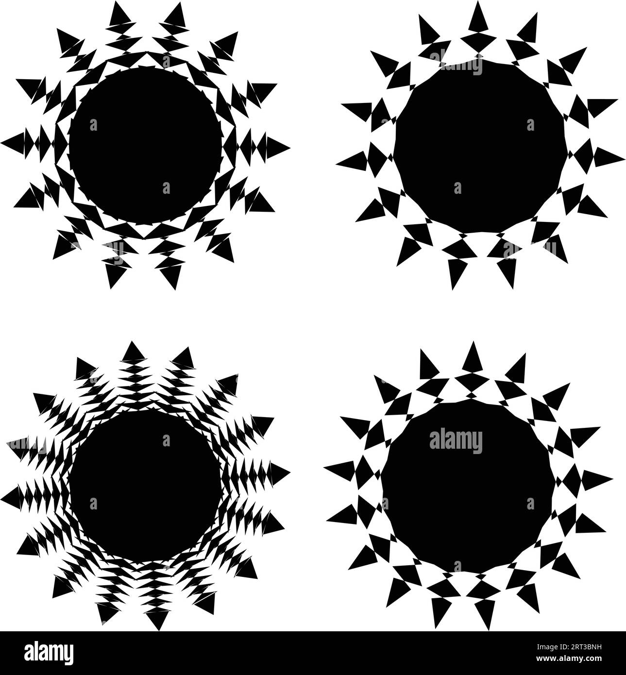 Verschiedene Sterne: Schwarze Farbelemente für Weihnachtsstars, Festivalfeiern, Web- oder Spieldesign und App-Symbole. Vektorbasisformen. Retro-Sterne. Stock Vektor