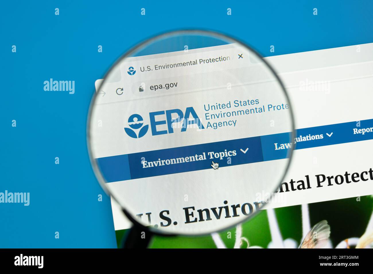 Ostersund, Schweden - 23. Juni 2023: Website der US Environmental Protection Agency (EPA). Die Mission der EPA ist es, die menschliche Gesundheit und die Umwelt zu schützen. Stockfoto
