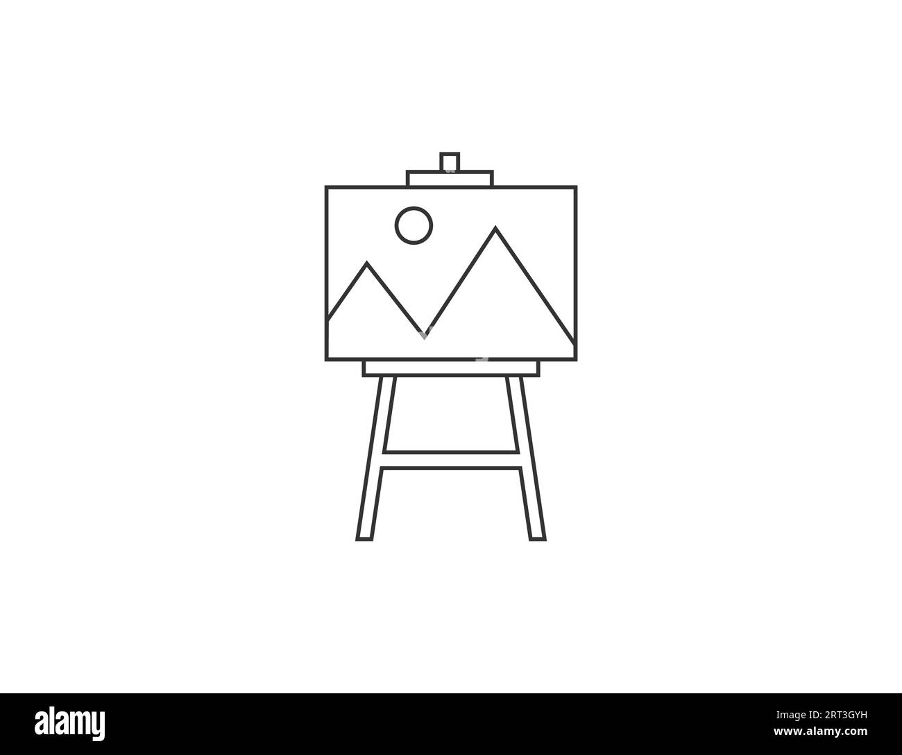 Staffelei, Leinwandsymbol. Vektorillustration. Stock Vektor