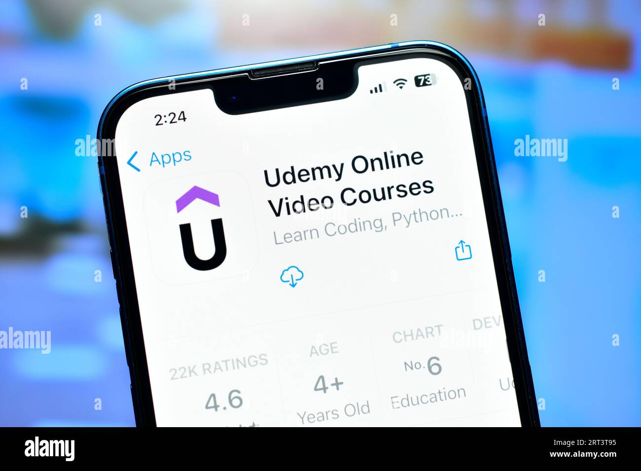 New Delhi, Indien 10. September 2023:- Udemy-App auf dem iphone lernte in Videokursen Stockfoto