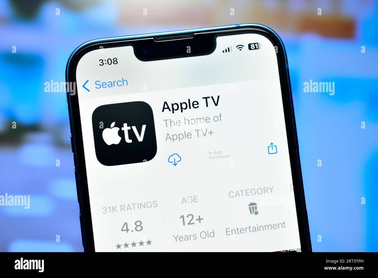 New Delhi, Indien 10. September 2023:- Apple tv-Anwendung auf dem iphone wurde verwendet, um Filme und Webserien anzusehen Stockfoto