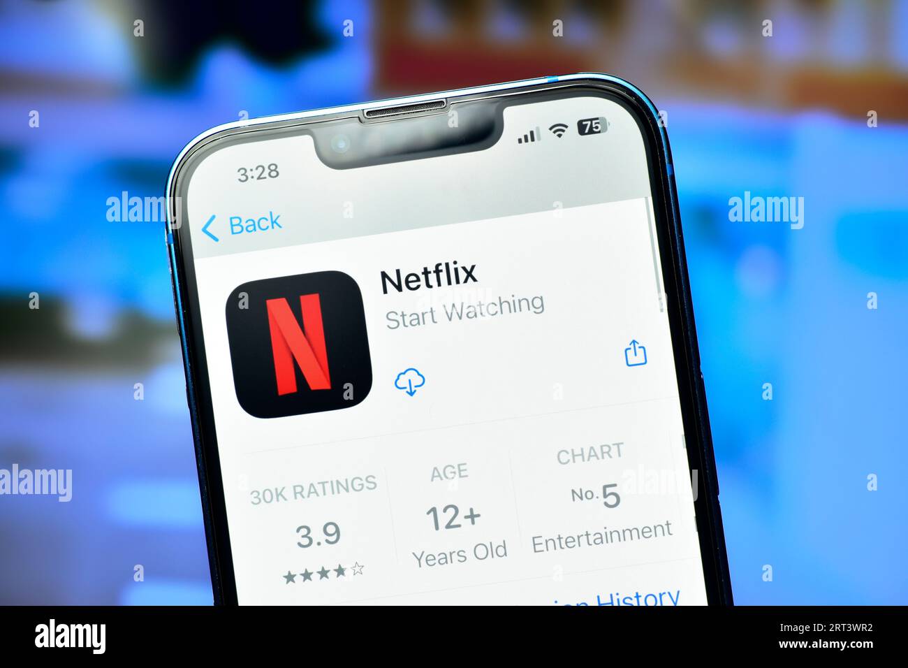 New Delhi, Indien 10. September 2023:- die Netflix-App auf dem iphone wurde verwendet, um Filme und Webserien online anzusehen Stockfoto