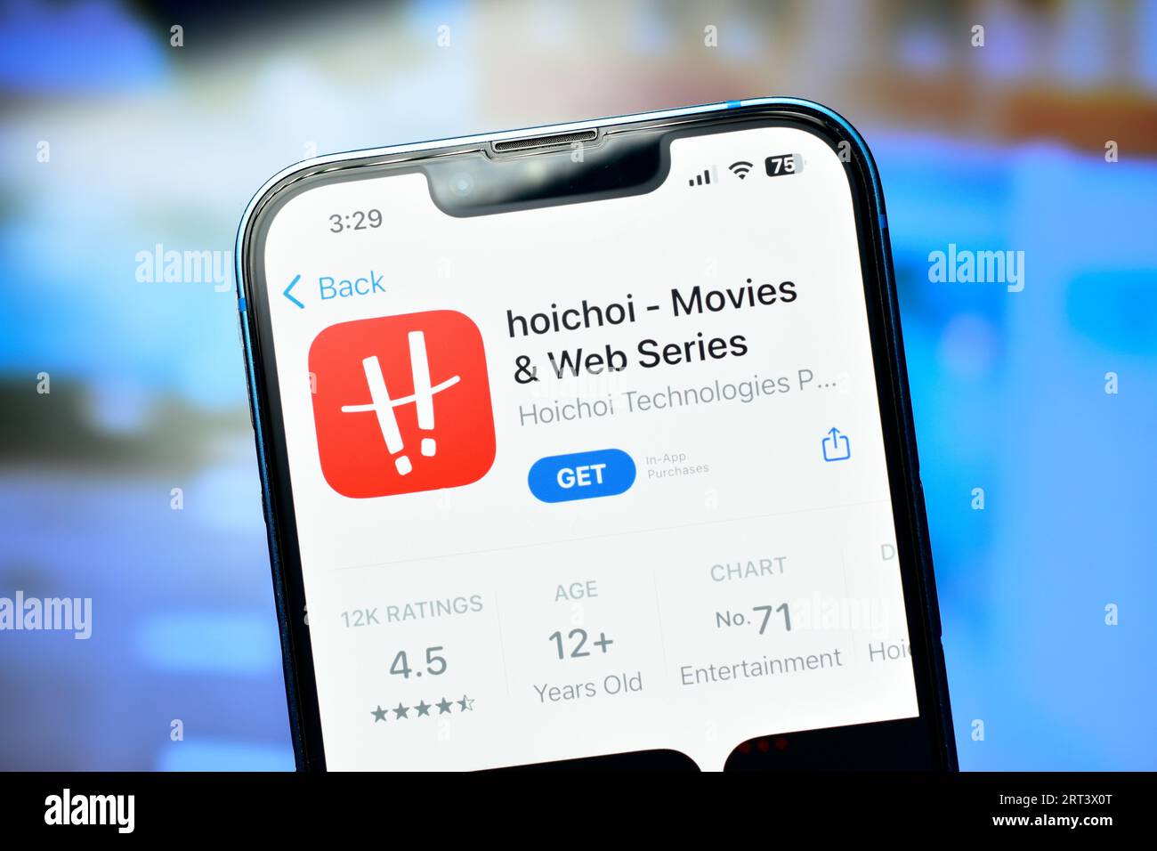 New Delhi, Indien 10. September 2023:- die Hoichoi-App auf dem iphone wurde verwendet, um Filme und Webserien anzusehen Stockfoto