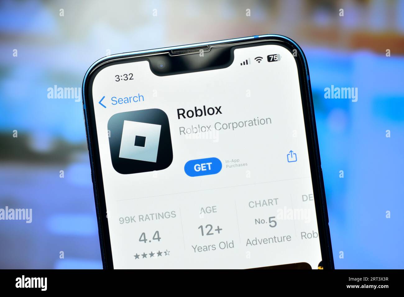 New Delhi, Indien 10. September 2023:- die Roblox-App auf dem iphone wurde zum Spielen von Online-Spielen verwendet Stockfoto