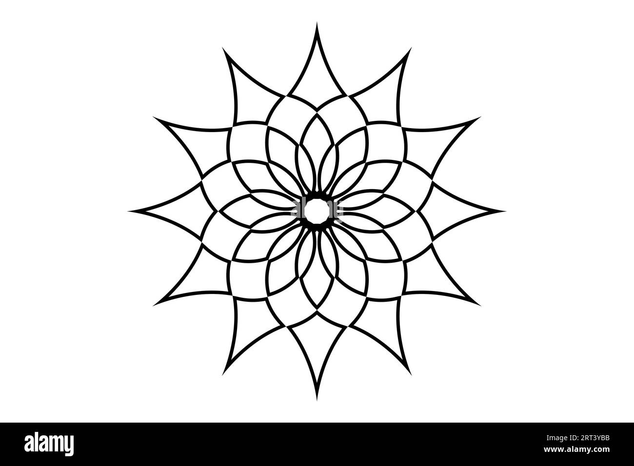 Blume des Lebens Mandala der heiligen antiken Geometrie. Vektorsymbole und -Elemente. Themen Alchemie, Religion, Philosophie, Astrologie und Spiritualität. Logo Stock Vektor