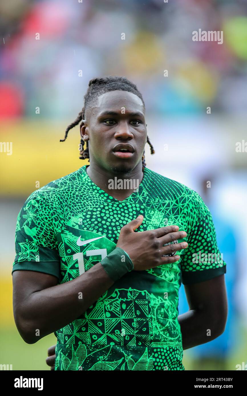 Akwa Ibom, Nigeria. 10. September 2023. Nigeria gegen Sao Tomé, Qualifikation für den CAF African Cup of Nations. Victor Modo: Victor Modo/Alamy Live News Stockfoto