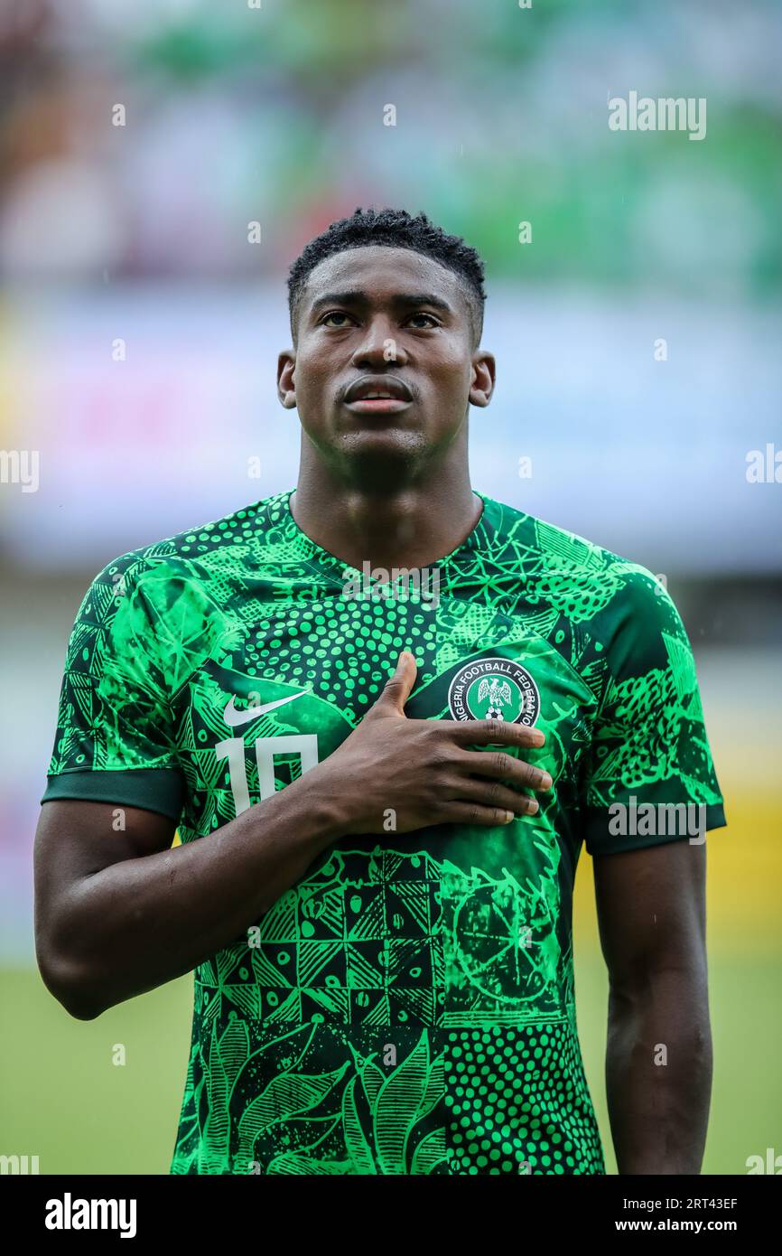 Akwa Ibom, Nigeria. 10. September 2023. Nigeria gegen Sao Tomé, Qualifikation für den CAF African Cup of Nations. Victor Modo: Victor Modo/Alamy Live News Stockfoto