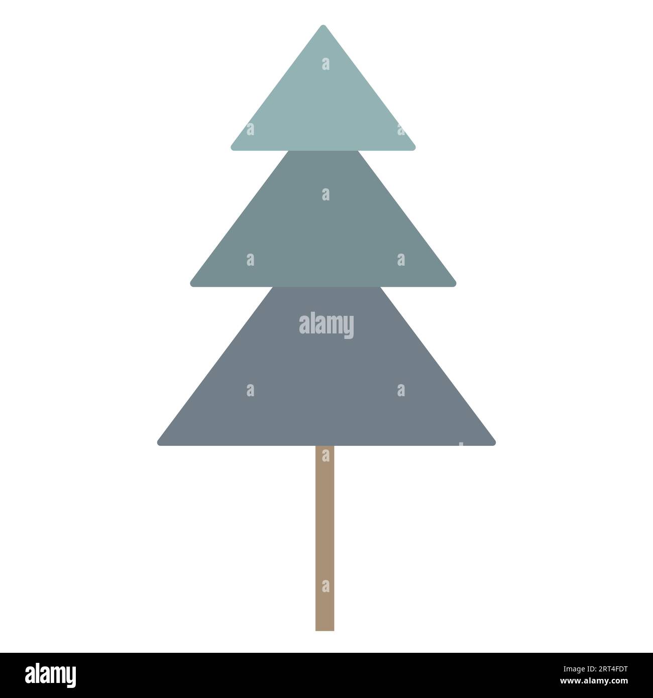 Einfacher geometrischer Weihnachtsbaum, Designelement für Winterferien, Vektorillustration Stock Vektor