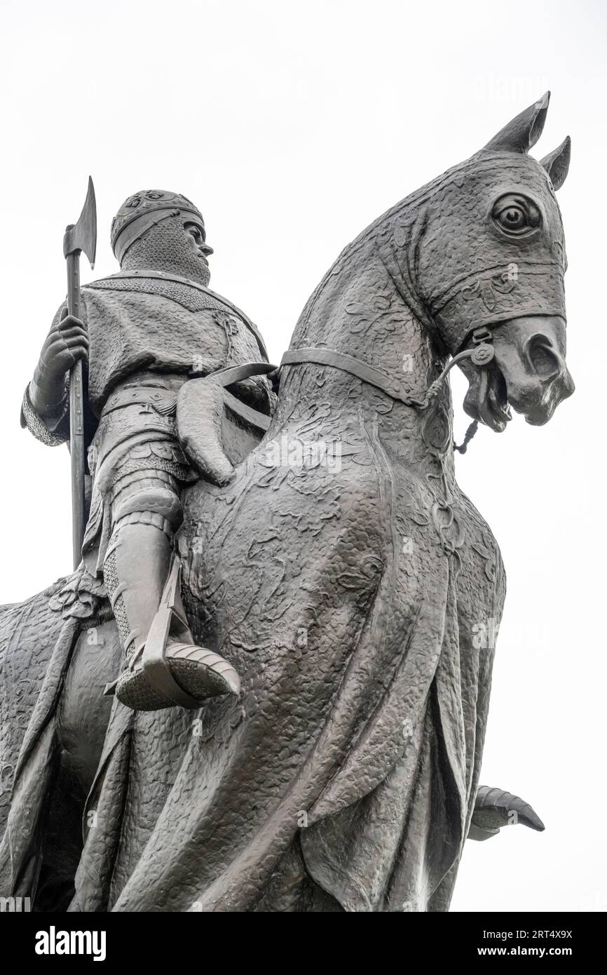 Statue von Robert the Bruce in der Schlacht von Bannockburn Besucherzentrum Stockfoto