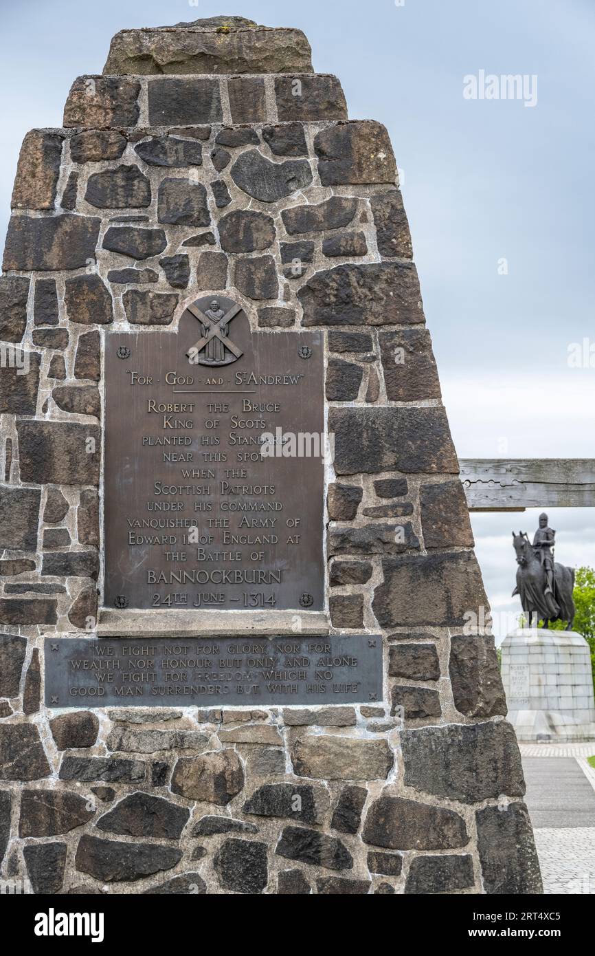 Denkmal für Robert the Bruce in der Schlacht von Bannockburn Stockfoto