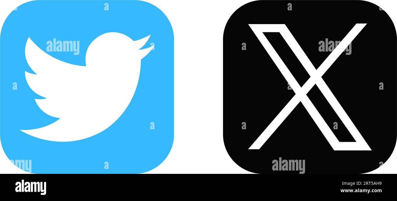 X Neues Twitter-Symbol. Twitter benennt Little Bird auf X-Buchstaben ...